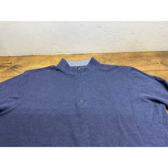 Mizzen + Main Sweater Mens XL Trim Blue 1/4 Zip Pullover Performance Golf - Picture 2 of 8